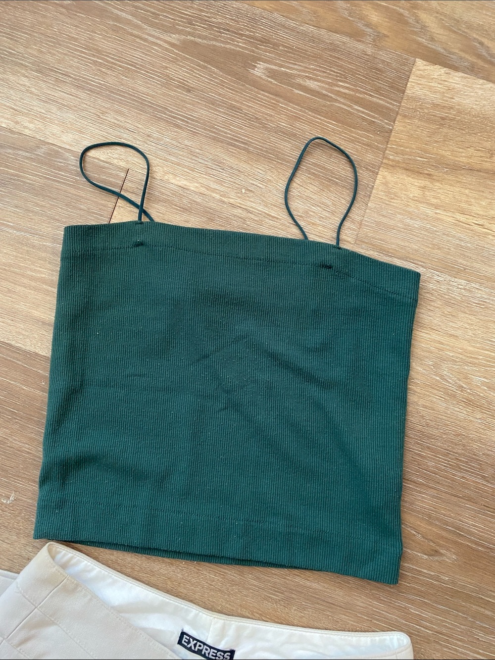 American Eagle Outfitters Dark Green Ribbed Tank Top